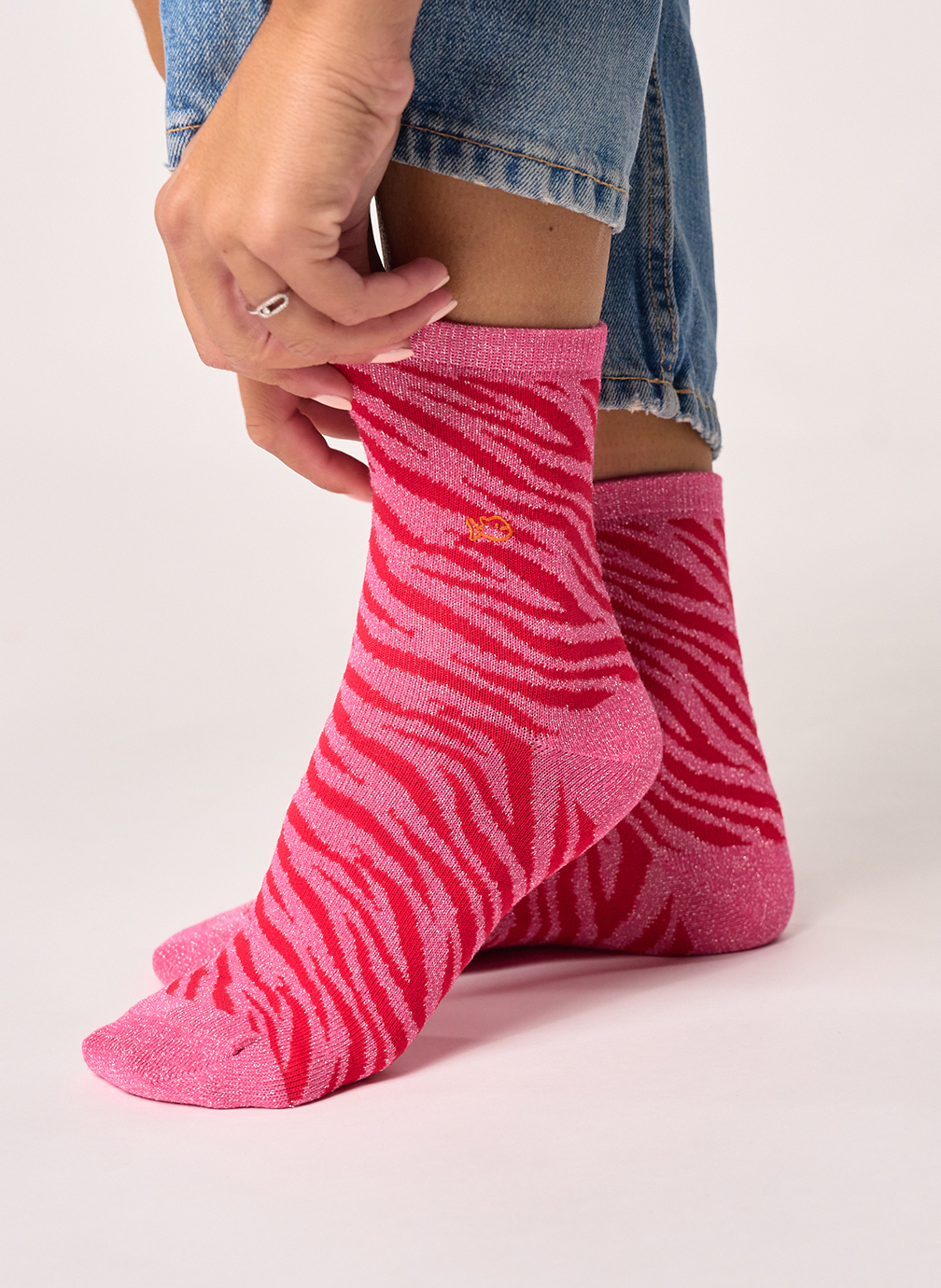 Chaussettes Zèbre femme rose BILLYBELT Chaussettes Zèbre femme rose Rose