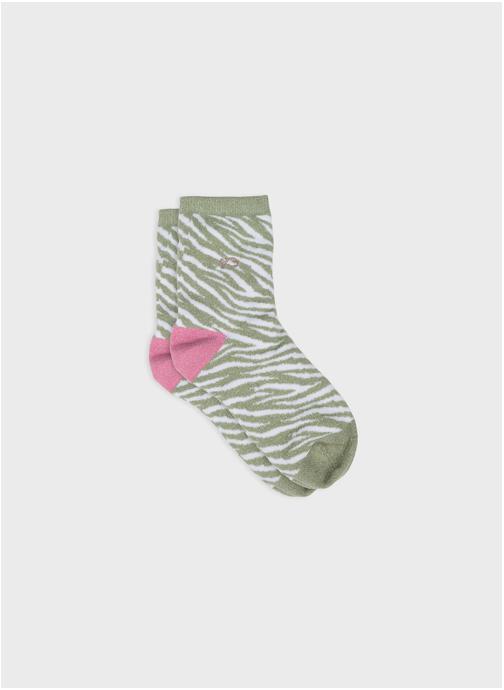 BILLYBELT Chaussettes Zèbre femme vert