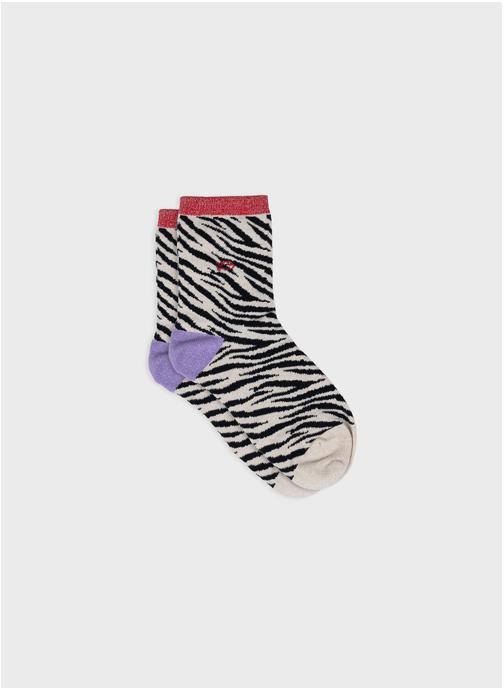 BILLYBELT Chaussettes Zèbre femme noir
