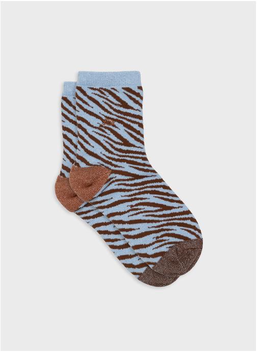 BILLYBELT Chaussettes Zèbre femme bleu