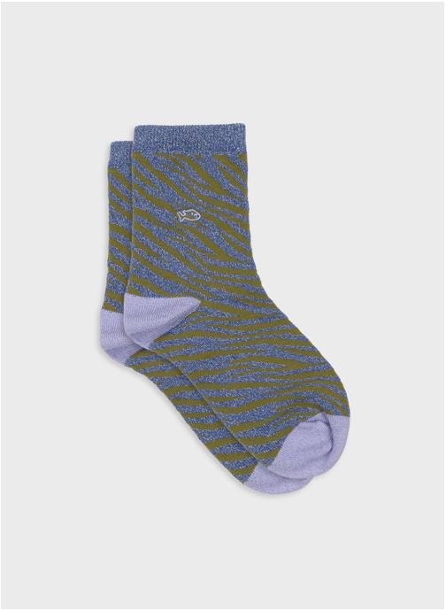 BILLYBELT Chaussettes Zèbre femme bleu