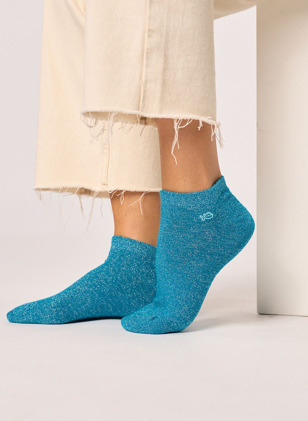 Socquettes Unies pailletées femme bleu BILLYBELT Socquettes Unies pailletées femme bleu Bleu