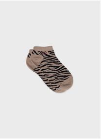 Socquettes Zèbre femme beige