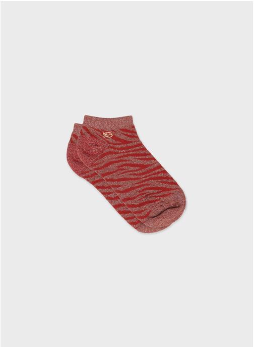 BILLYBELT Socquettes Zèbre femme rouge