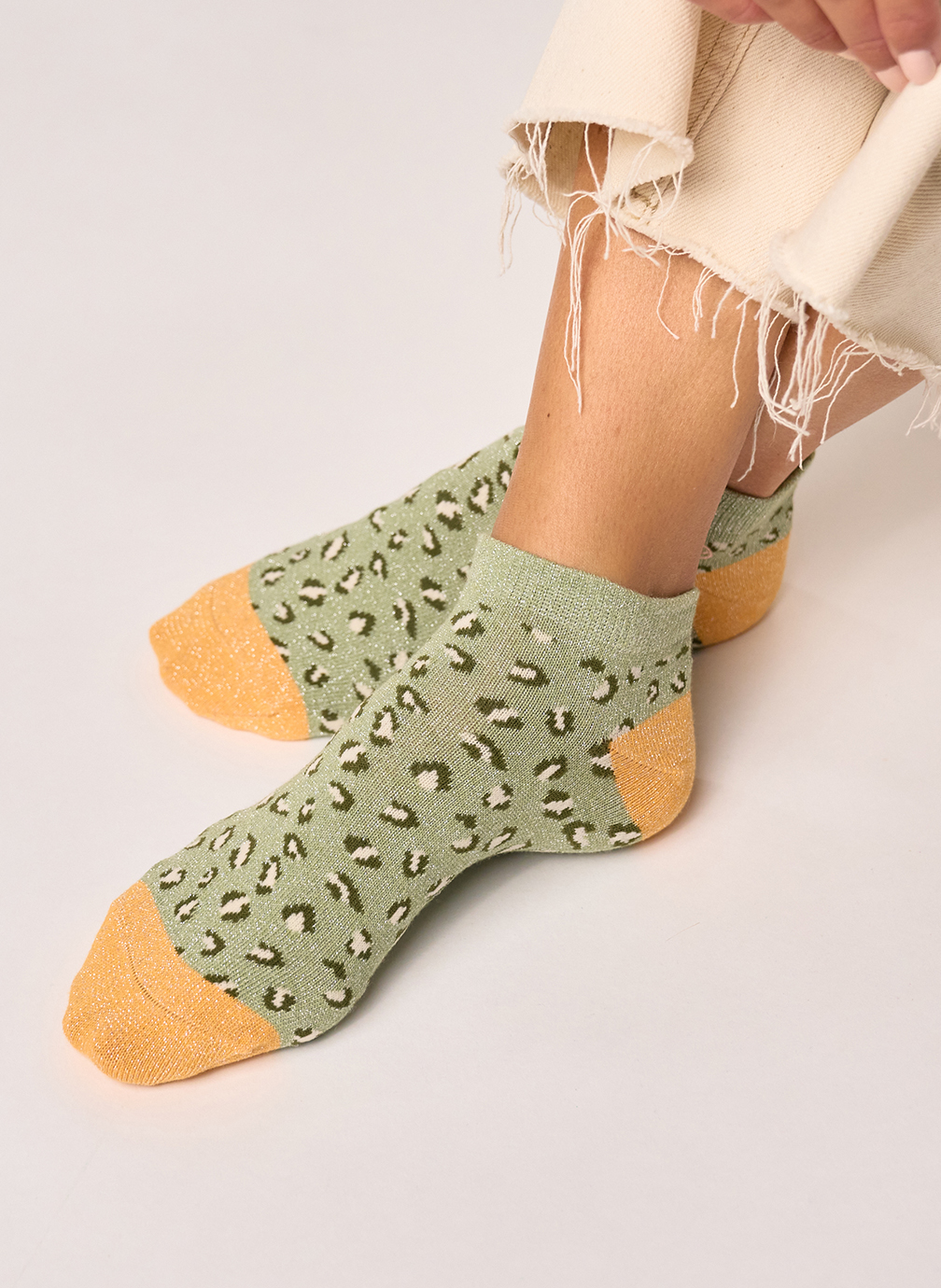 Socquettes Léopard femme vert BILLYBELT Socquettes Léopard femme vert Vert