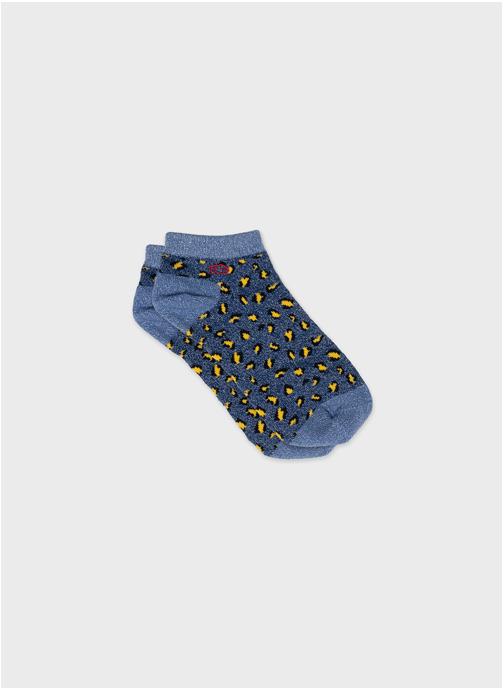 BILLYBELT Socquettes Léopard femme bleu