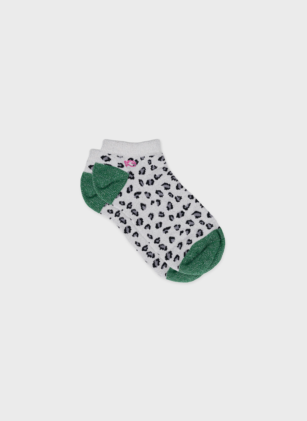 Socquettes Léopard femme blanc BILLYBELT Socquettes Léopard femme blanc Blanc & vert