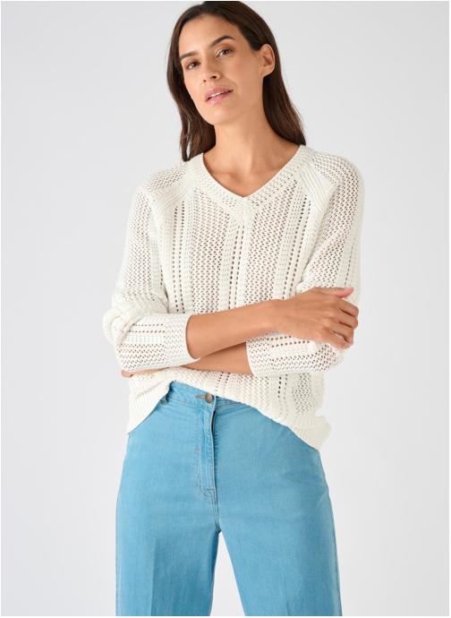 Pull Femme Damart En Coton Gris - Taille 20 - Manches Longues - État Très Bon