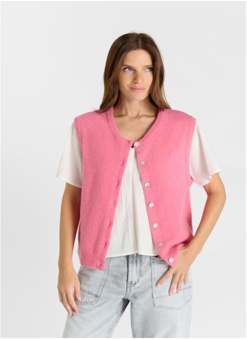 Le temps des cerises Gilets Cardigan ISABELA Pink femme rose