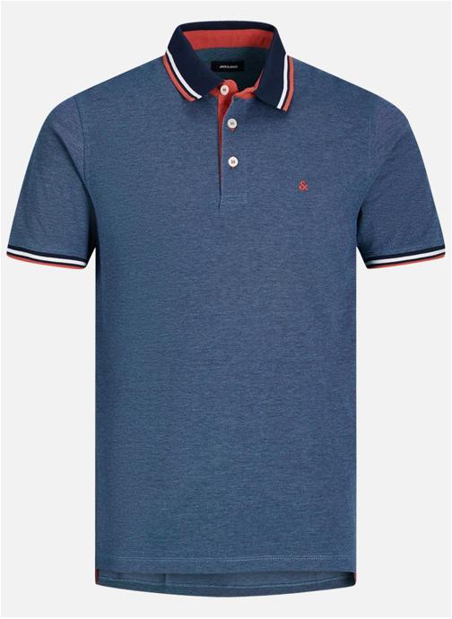Jack & Jones Plus Polos Polo coton logo PAULOS homme bleu
