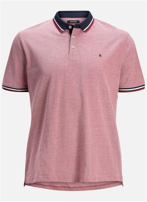 Jack & Jones Plus Polos Polo coton logo PAULOS homme rouge