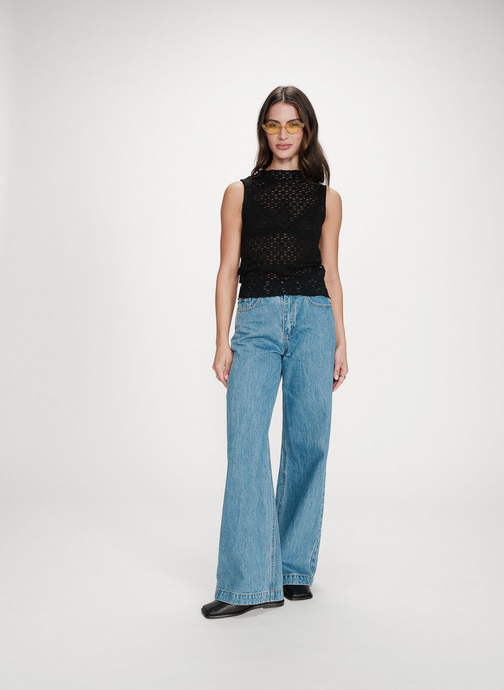 Tops Top en dentelle ajusté col rond sans manches noir Vintie femme noir Grace & Mila Tops Top en dentelle ajusté col rond sans manches noir Vintie femme noir Noir