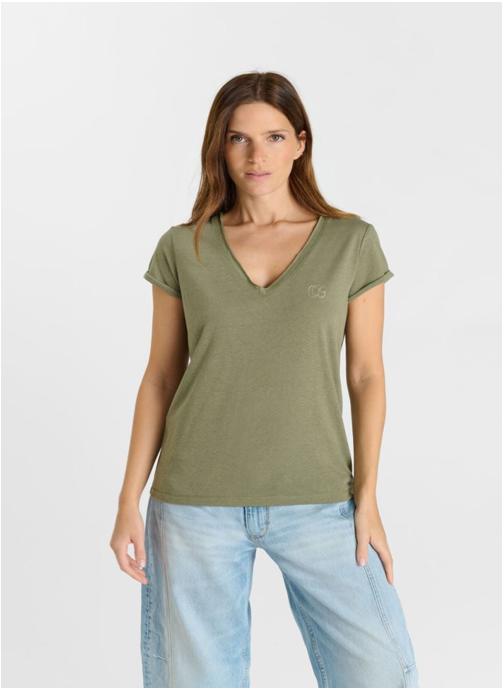 Le temps des cerises Tee-shirts Tee-Shirt ONA Khaki femme vert