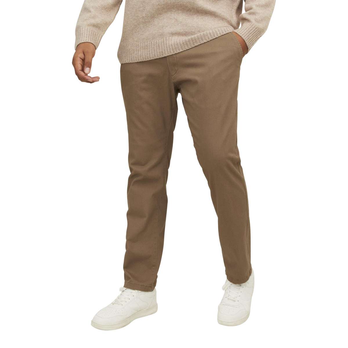 Pantalons droits Chino coton slim MARCO DAVE homme marron Jack & Jones Plus Pantalons droits Chino coton slim MARCO DAVE homme marron Marron