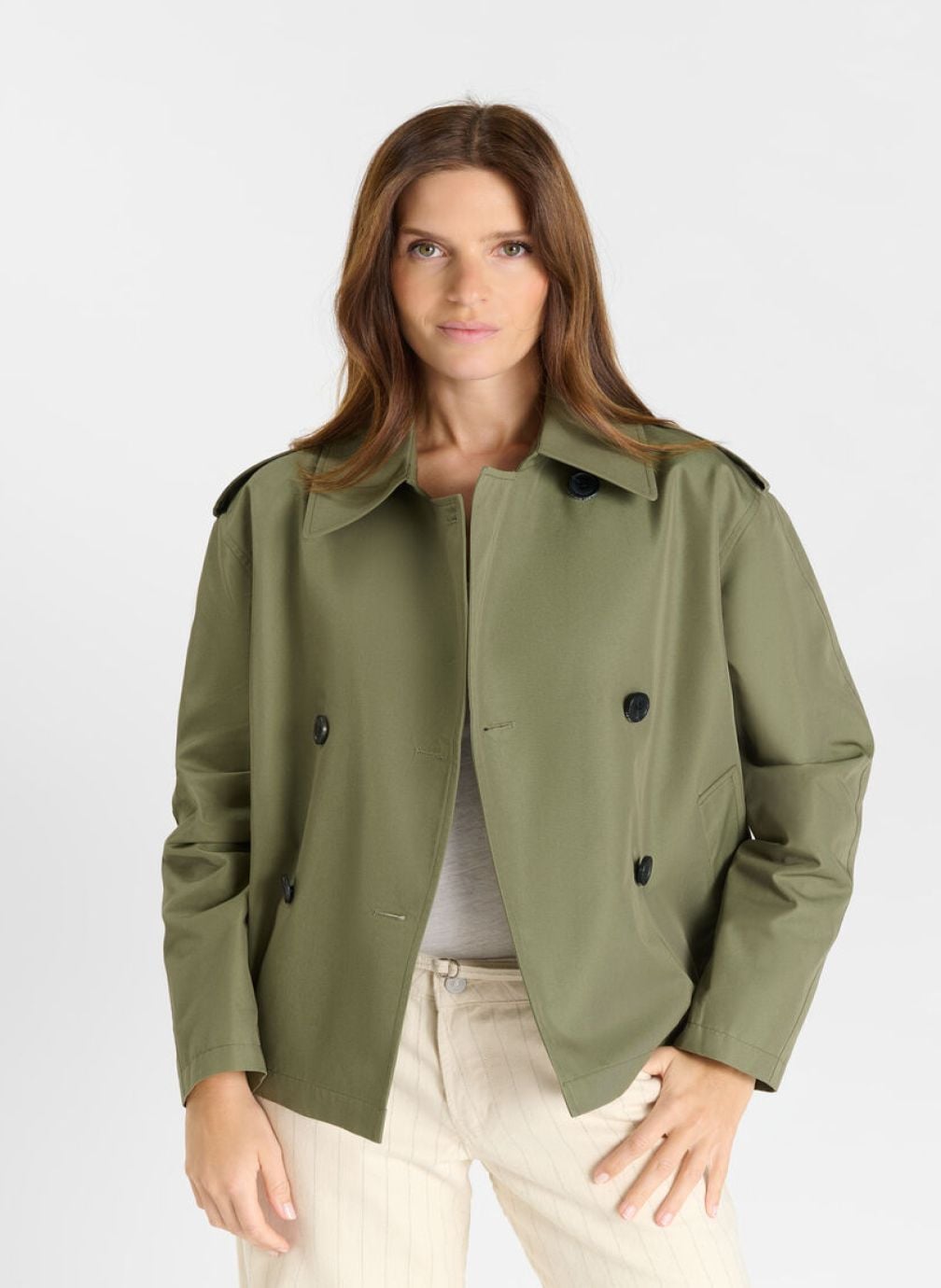 Vestes Veste LLUVIA Khaki femme vert Le temps des cerises Vestes Veste LLUVIA Khaki femme vert Kaki