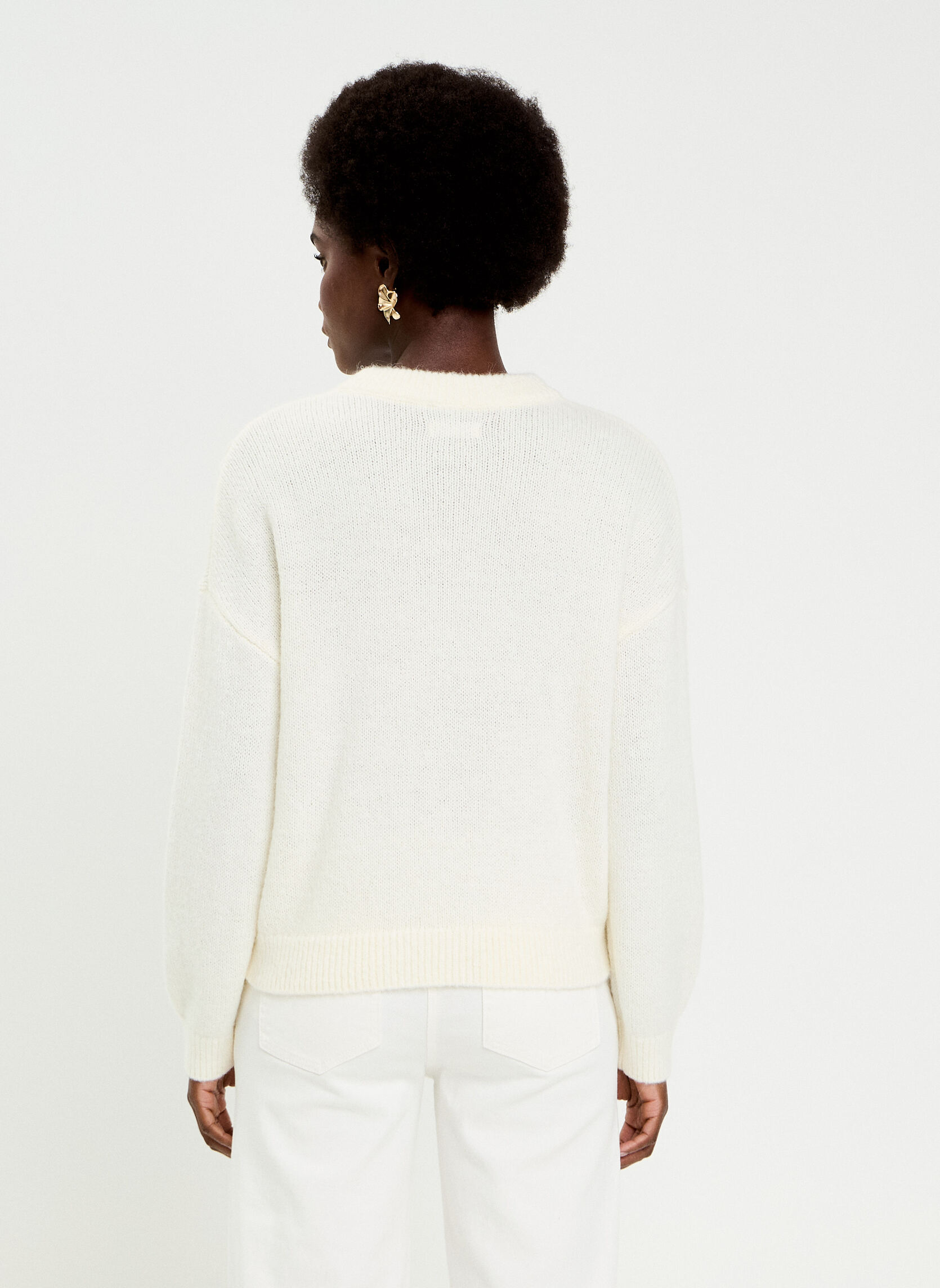 Pulls FLEURBROTRIP femme blanc Cache Cache Pulls FLEURBROTRIP femme blanc Blanc