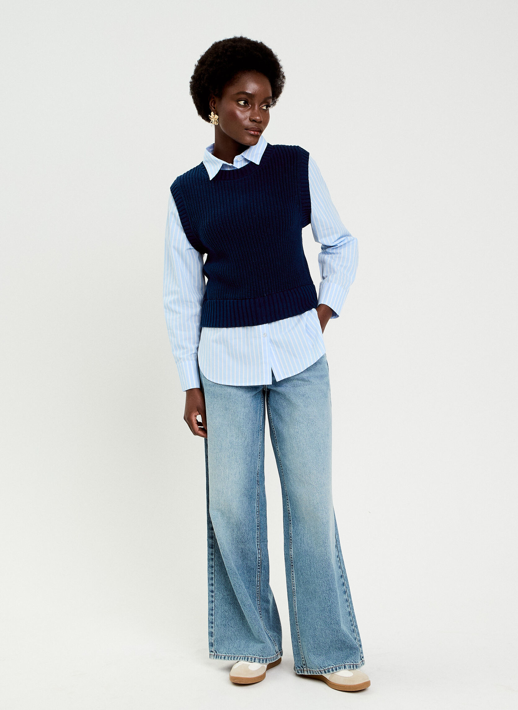 Pulls SHIRTPULDEB femme bleu Cache Cache Pulls SHIRTPULDEB femme bleu Bleu marine
