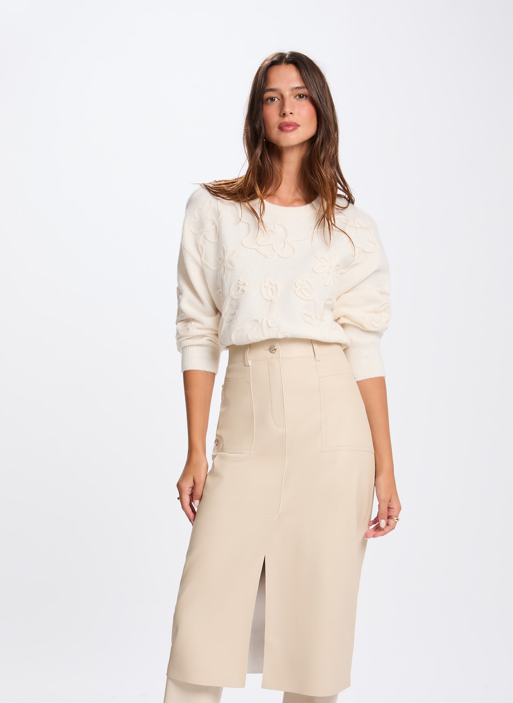 Pulls 261-MBROD femme beige Morgan Pulls 261-MBROD femme beige Beige