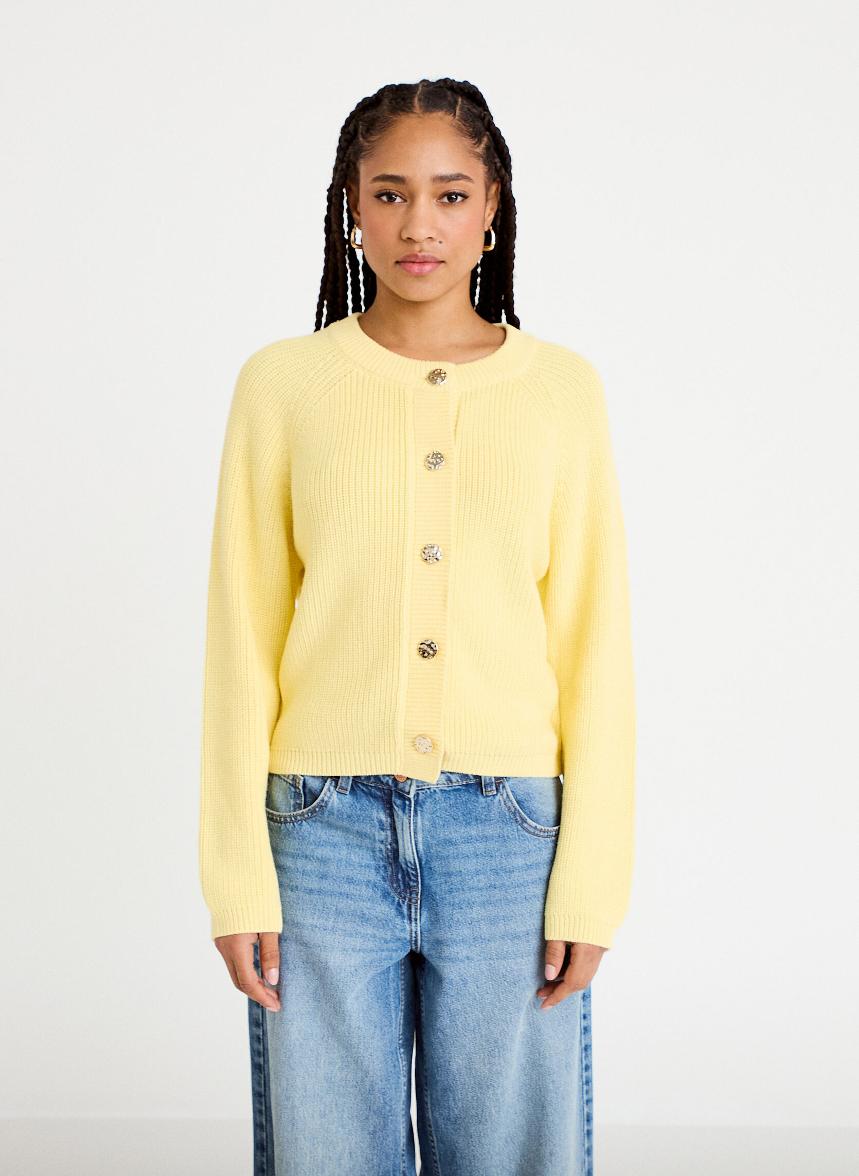 Gilets TRENDGIPERL1 femme jaune Cache Cache Gilets TRENDGIPERL1 femme jaune Jaune