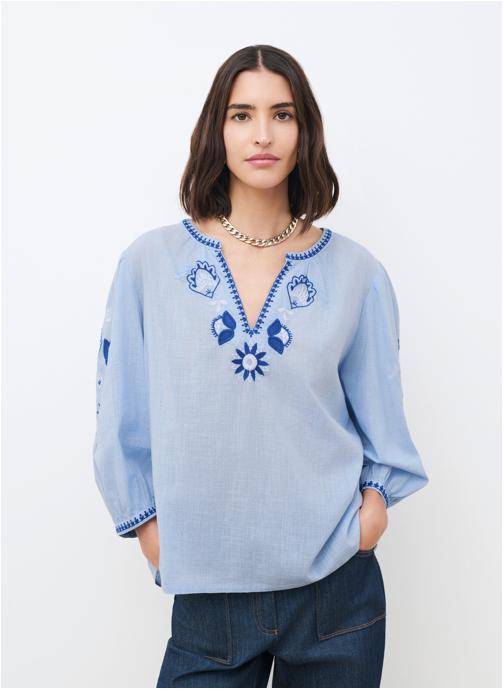 Caroll Blouses 261C-CANGELINA femme bleu