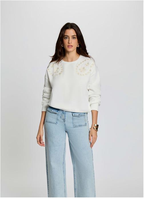 Morgan Sweats à capuche 261-TREFLE femme blanc