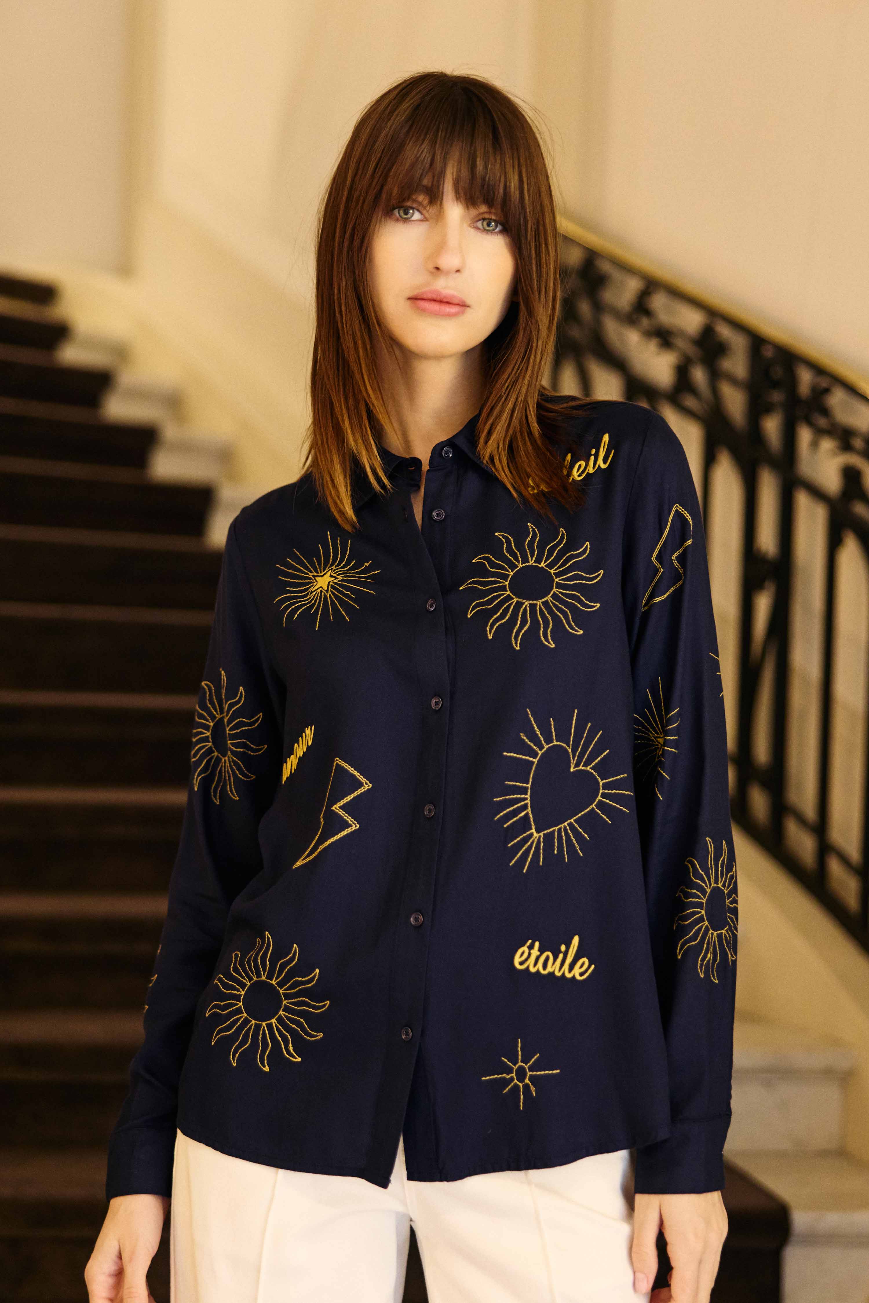 Chemises Chemise - CHANIA - 25-marine femme bleu La Petite Etoile Chemises Chemise - CHANIA - 25-marine femme bleu Bleu marine