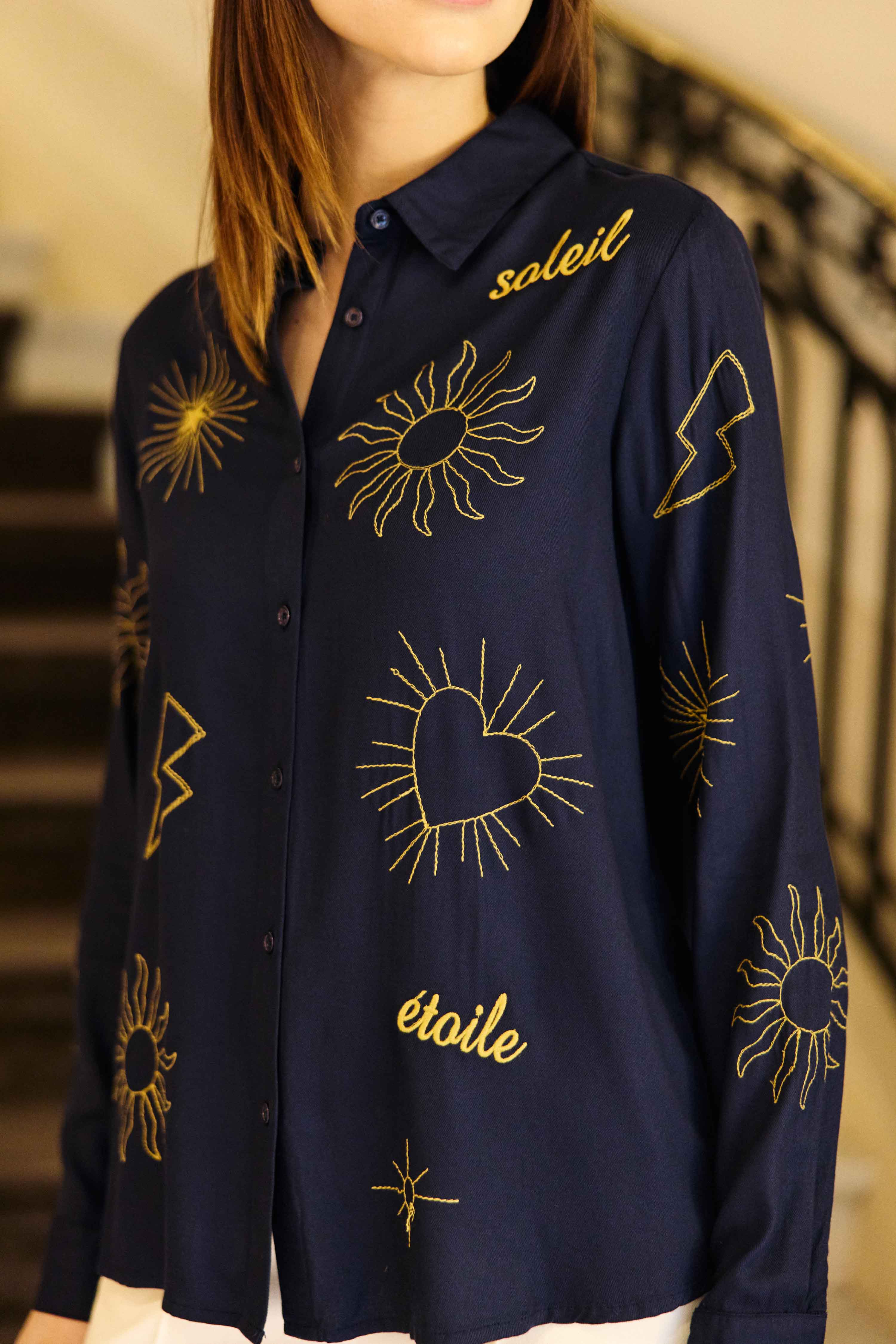 Chemises Chemise - CHANIA - 25-marine femme bleu La Petite Etoile Chemises Chemise - CHANIA - 25-marine femme bleu Bleu marine