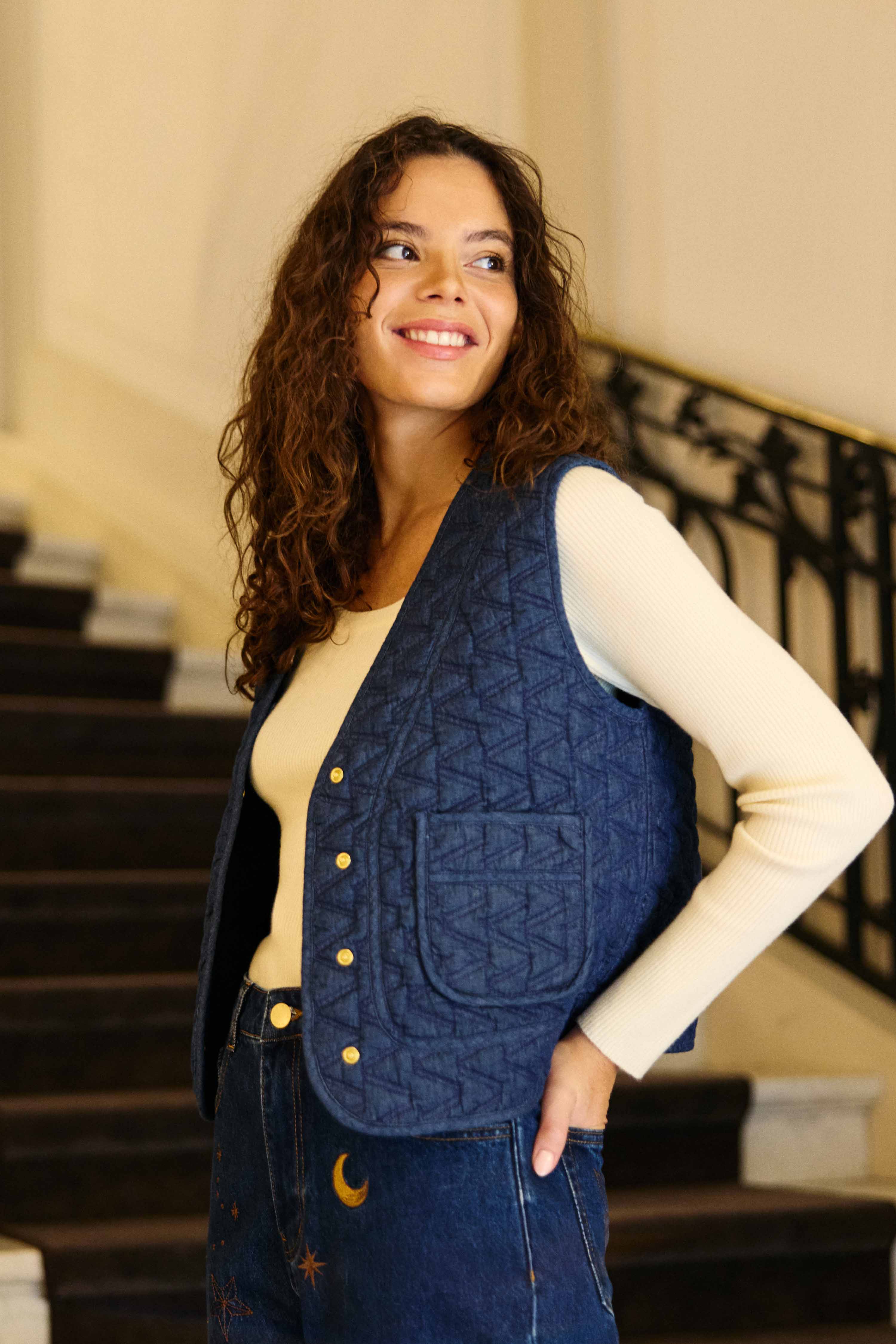 Vestes Veste - VANEY - 94-wash femme bleu La Petite Etoile Vestes Veste - VANEY - 94-wash femme bleu Bleu denim