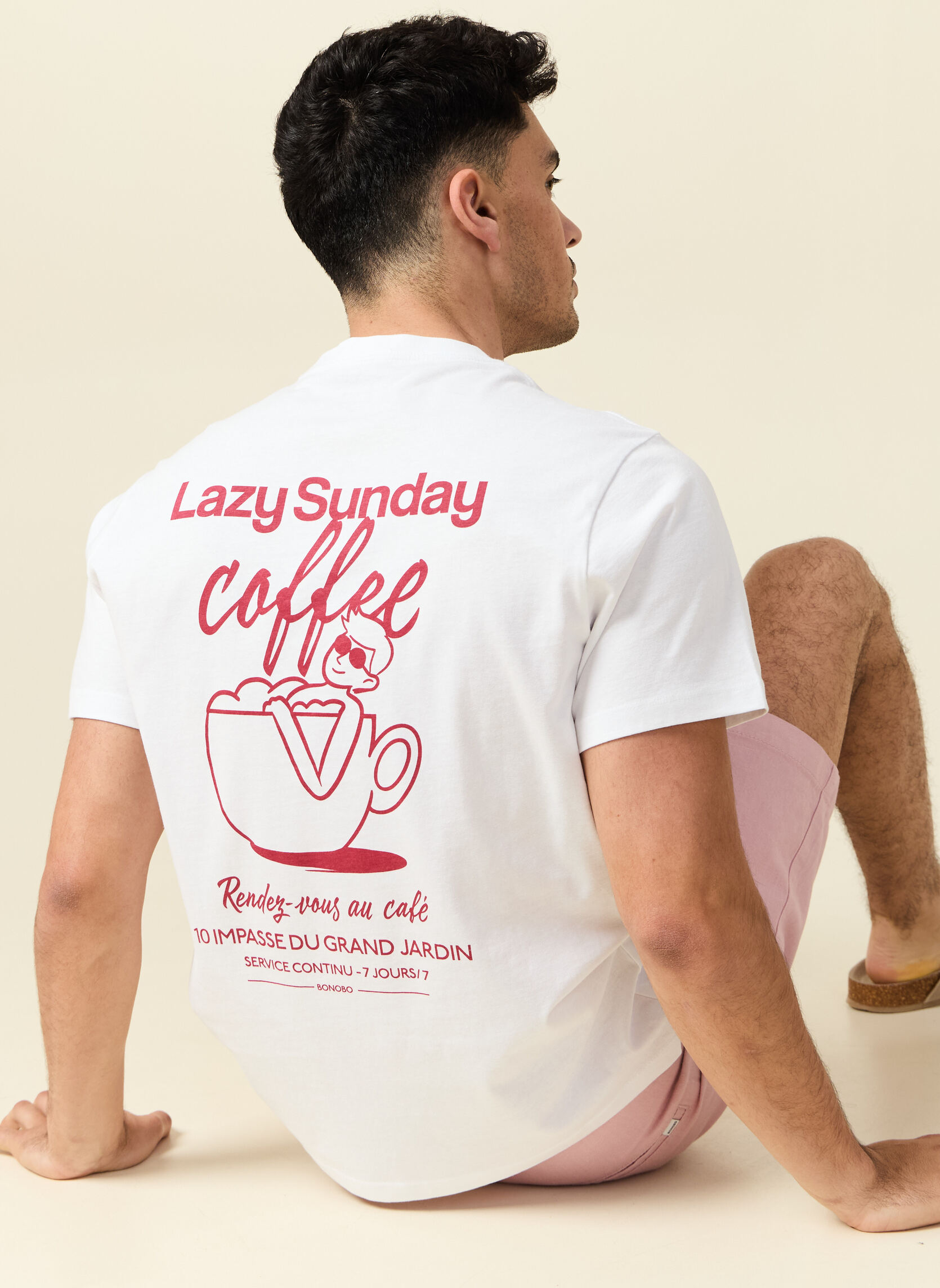 Tee-shirts T-shirts manches courtes - TEELAZYSUN1H homme blanc Bonobo Tee-shirts T-shirts manches courtes - TEELAZYSUN1H homme blanc Blanc