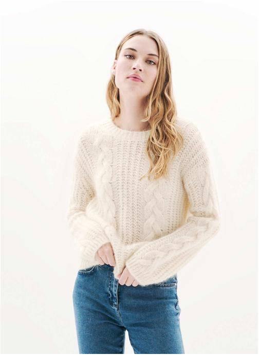 Caroll Pulls 252K-MLEANDRO femme blanc
