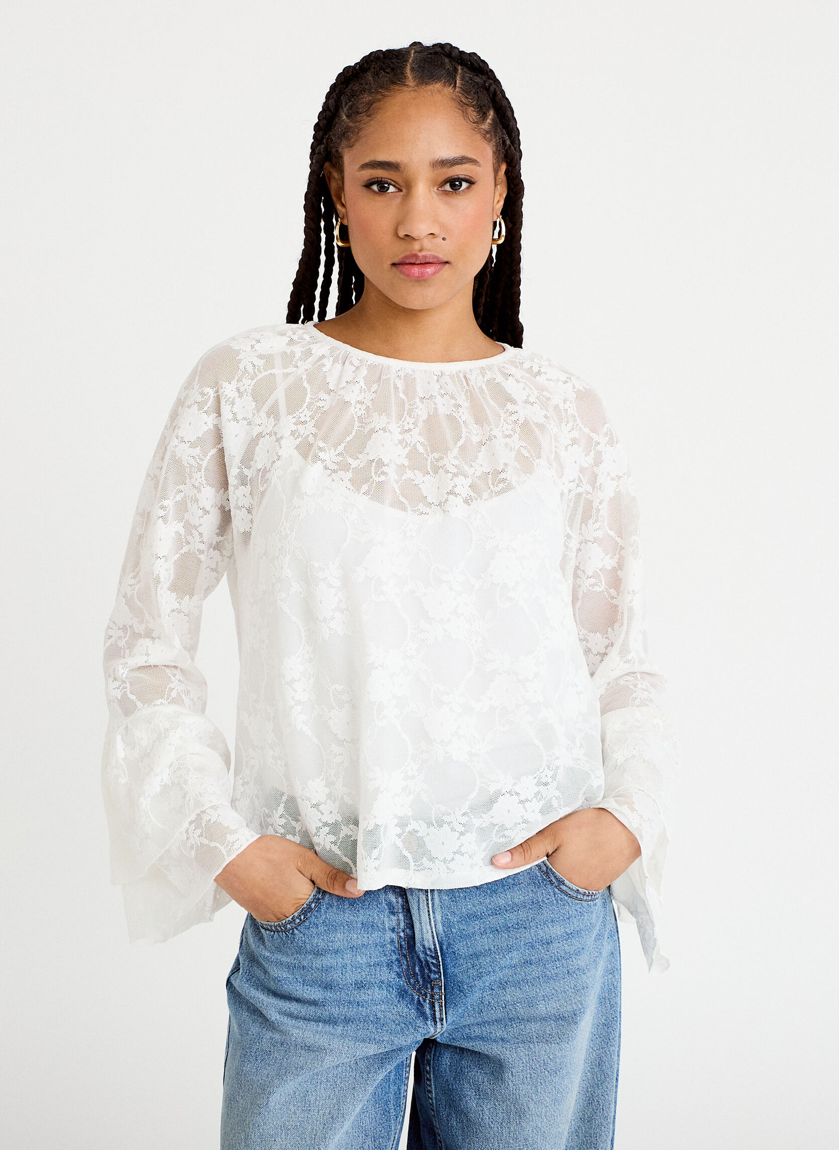 Blouses LBLOUSEDENTE femme blanc Cache Cache Blouses LBLOUSEDENTE femme blanc Blanc