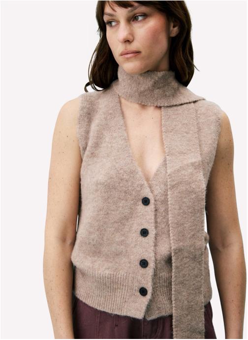 FRNCH Gilets SEVE femme beige
