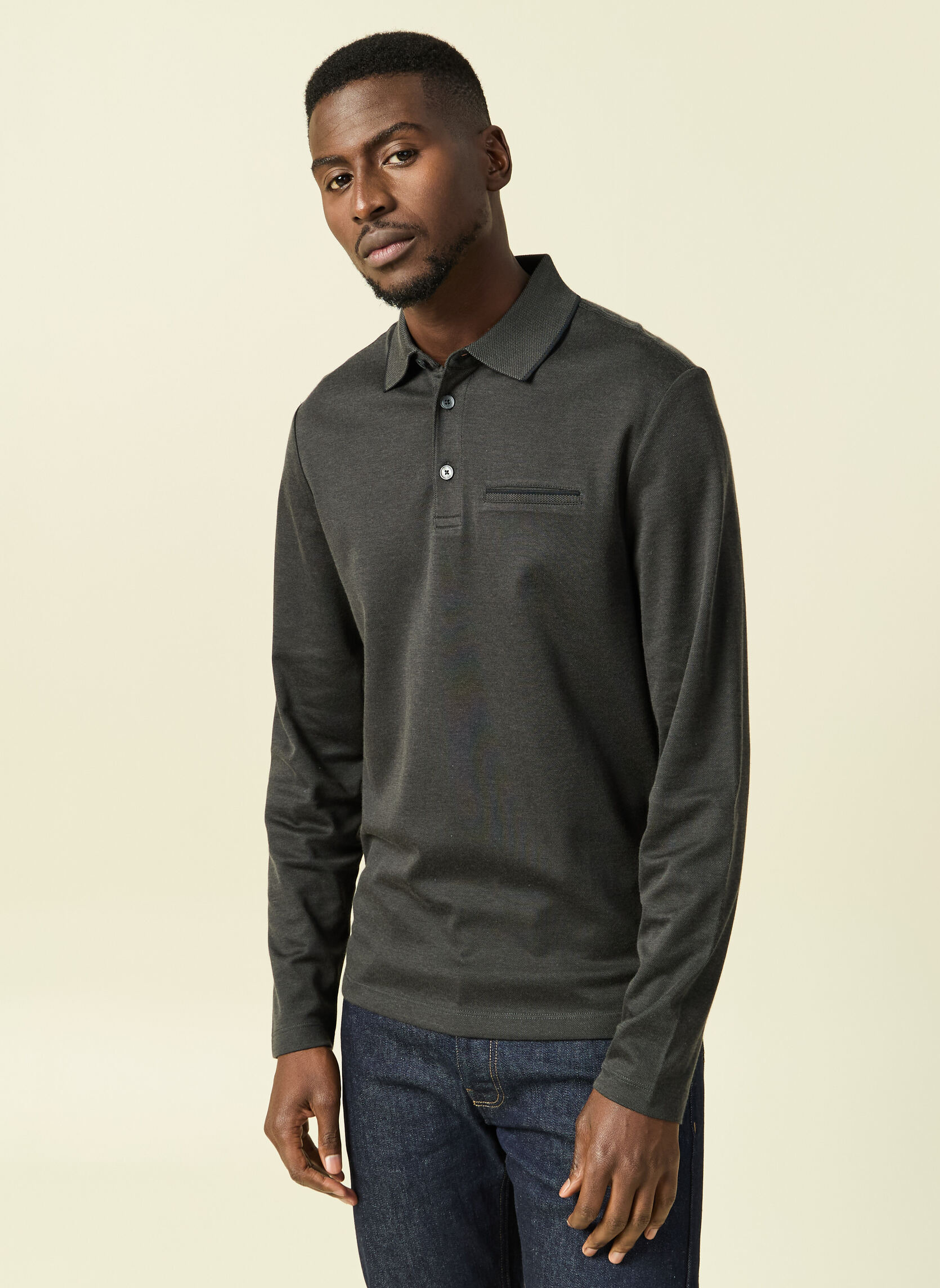 Polos POLFANCYMLH homme noir Bonobo Polos POLFANCYMLH homme noir Noir