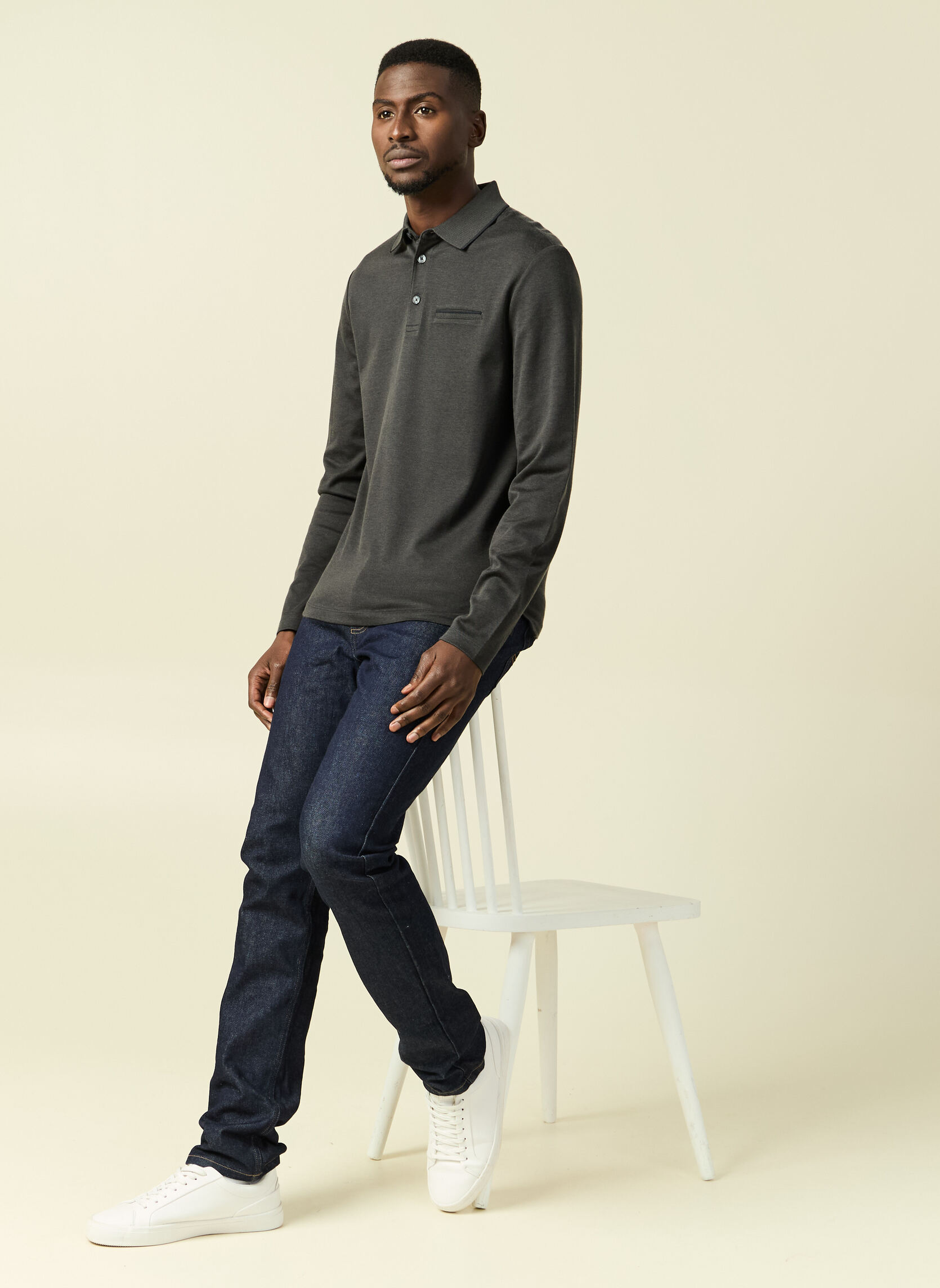 Polos POLFANCYMLH homme noir Bonobo Polos POLFANCYMLH homme noir Noir