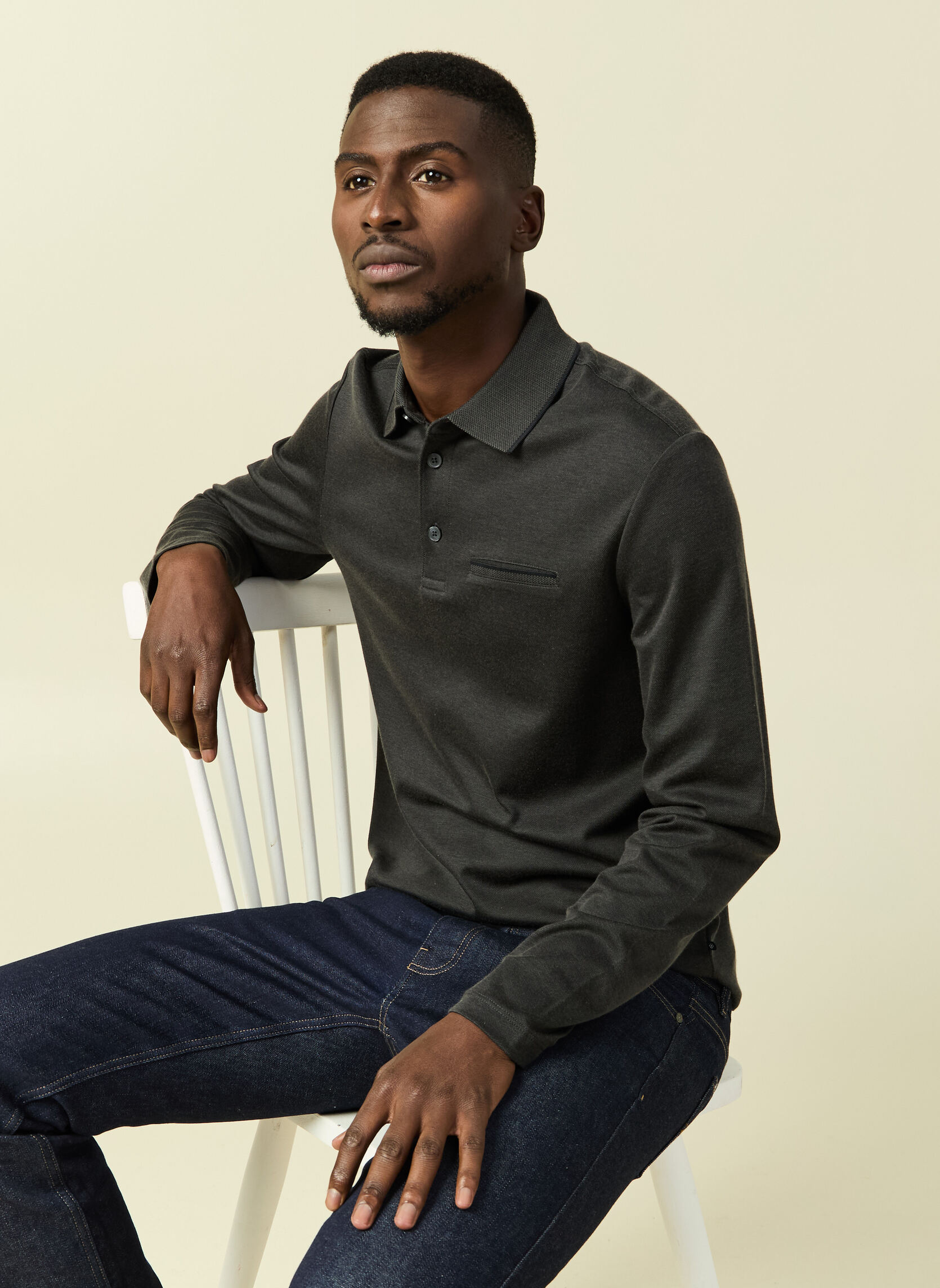 Polos POLFANCYMLH homme noir Bonobo Polos POLFANCYMLH homme noir Noir