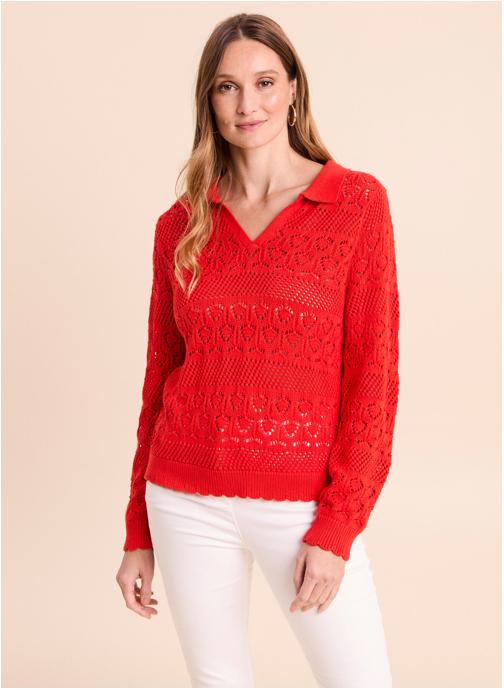 Bréal Pulls MIPOLAJOUR femme rouge