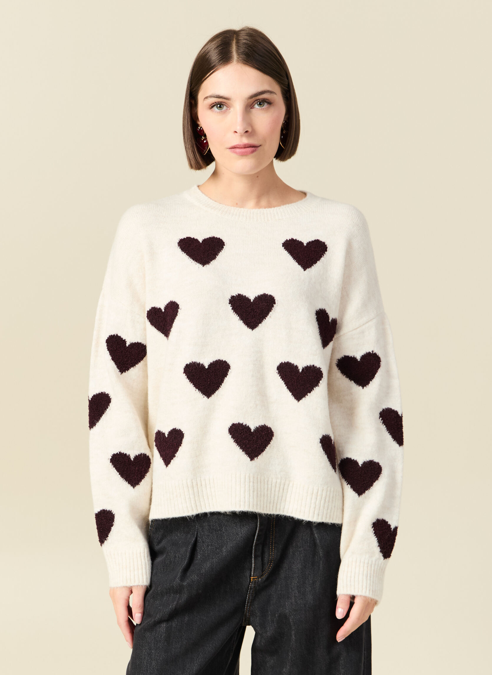 Pulls COEURBOUCLEF femme blanc Bonobo Pulls COEURBOUCLEF femme blanc Blanc & noir