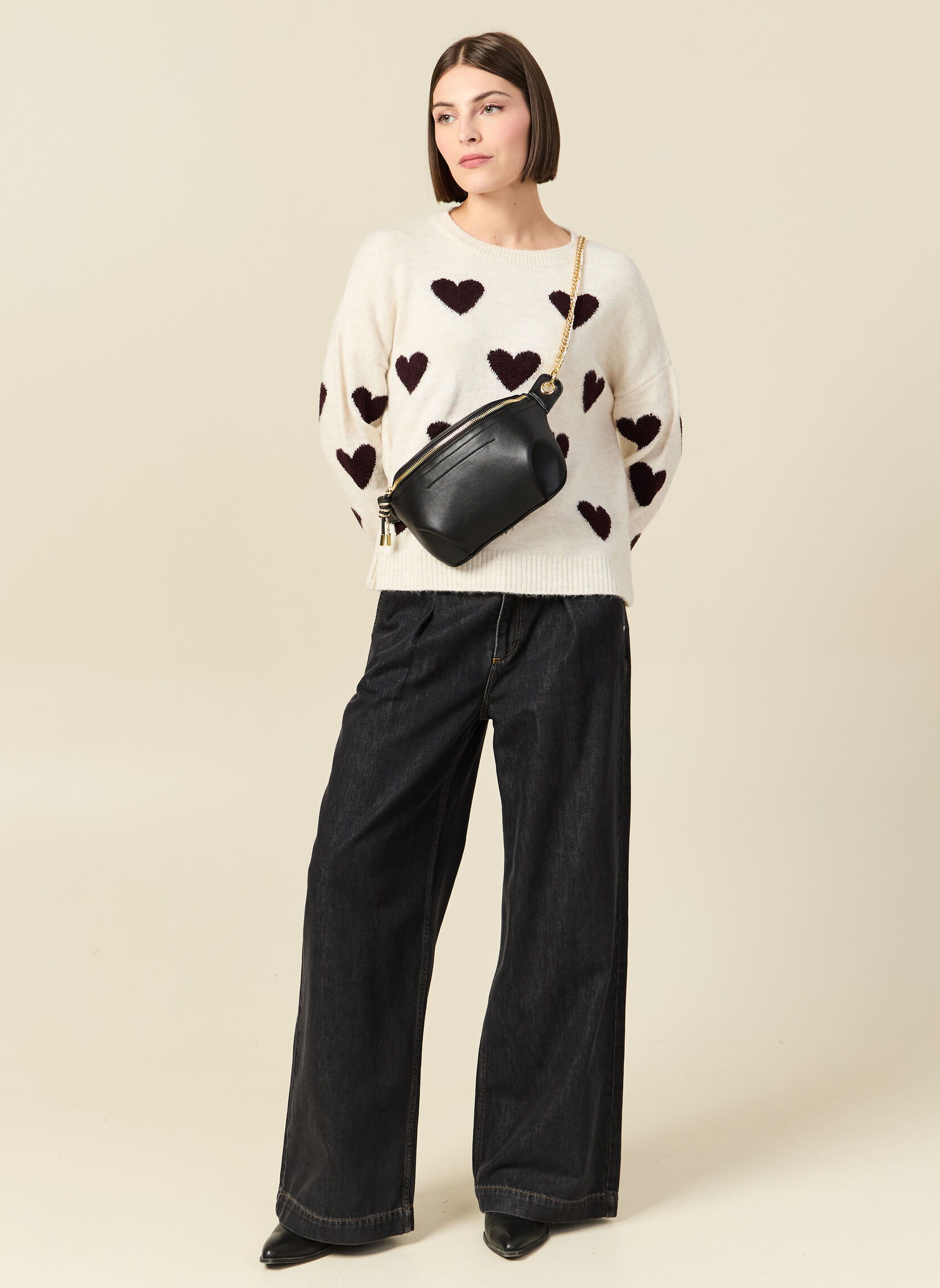 Pulls COEURBOUCLEF femme blanc Bonobo Pulls COEURBOUCLEF femme blanc Blanc & noir