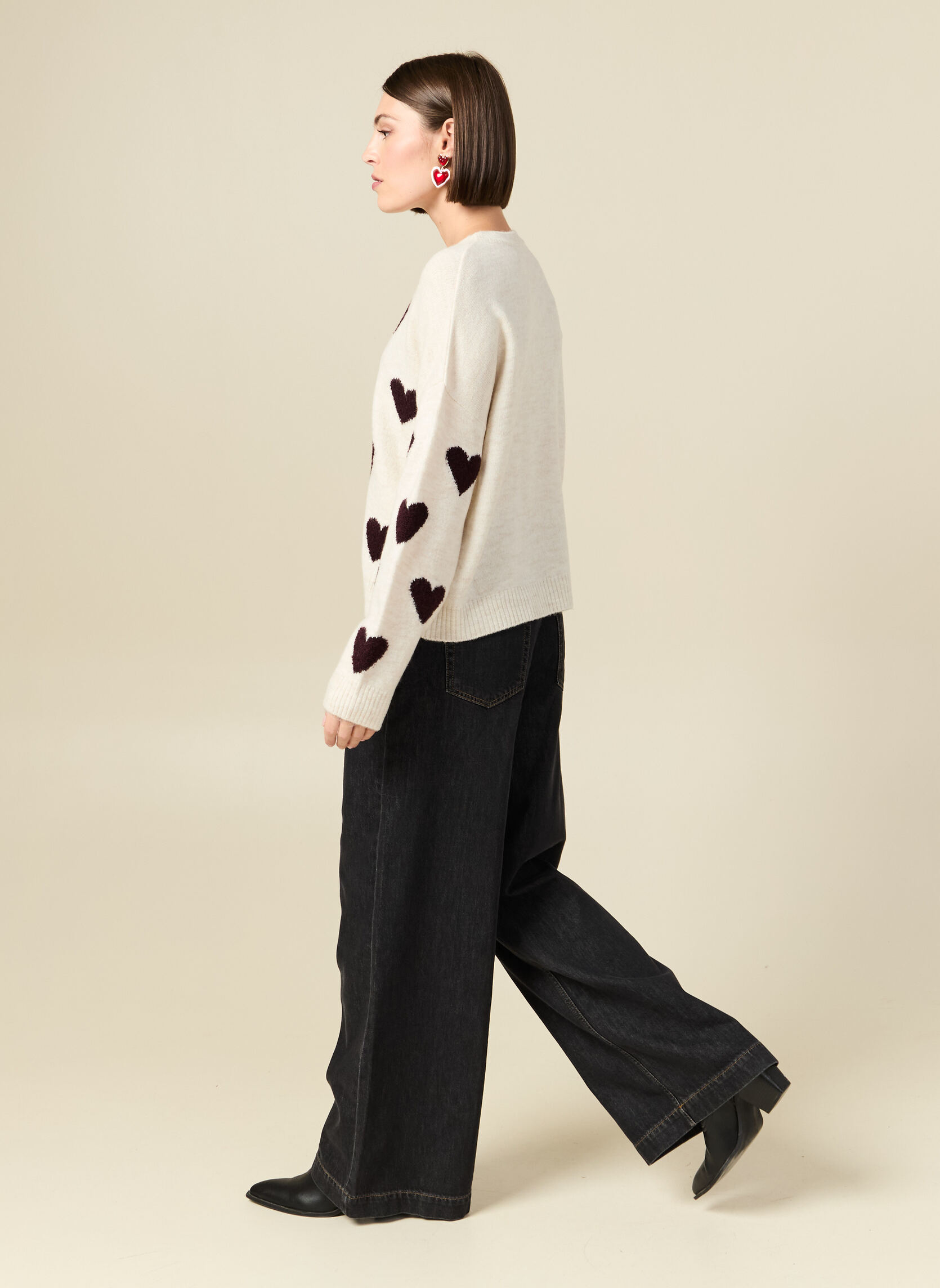 Pulls COEURBOUCLEF femme blanc Bonobo Pulls COEURBOUCLEF femme blanc Blanc & noir
