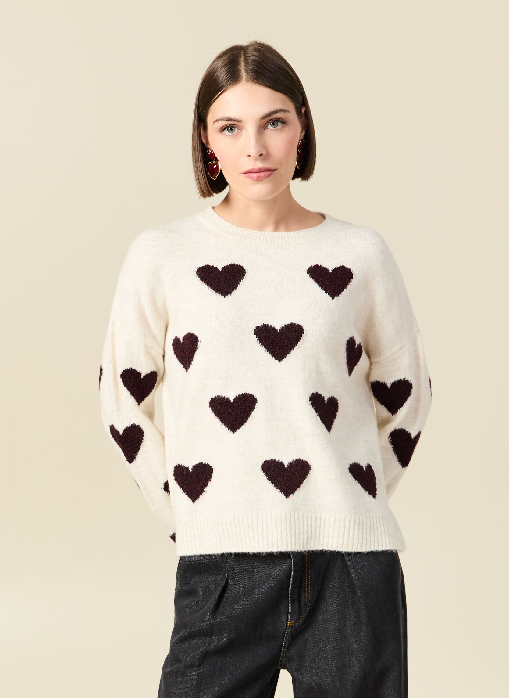 Pulls COEURBOUCLEF femme blanc Bonobo Pulls COEURBOUCLEF femme blanc Blanc & noir