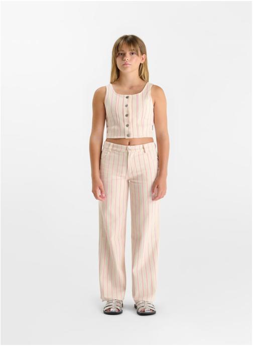 Le temps des cerises Pantalons Pantalon droite en jeans TYKOGI Beige fille beige
