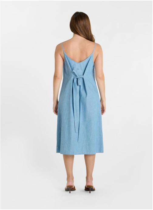 Le temps des cerises Robes Robe longue droite LISSA Blue femme bleu