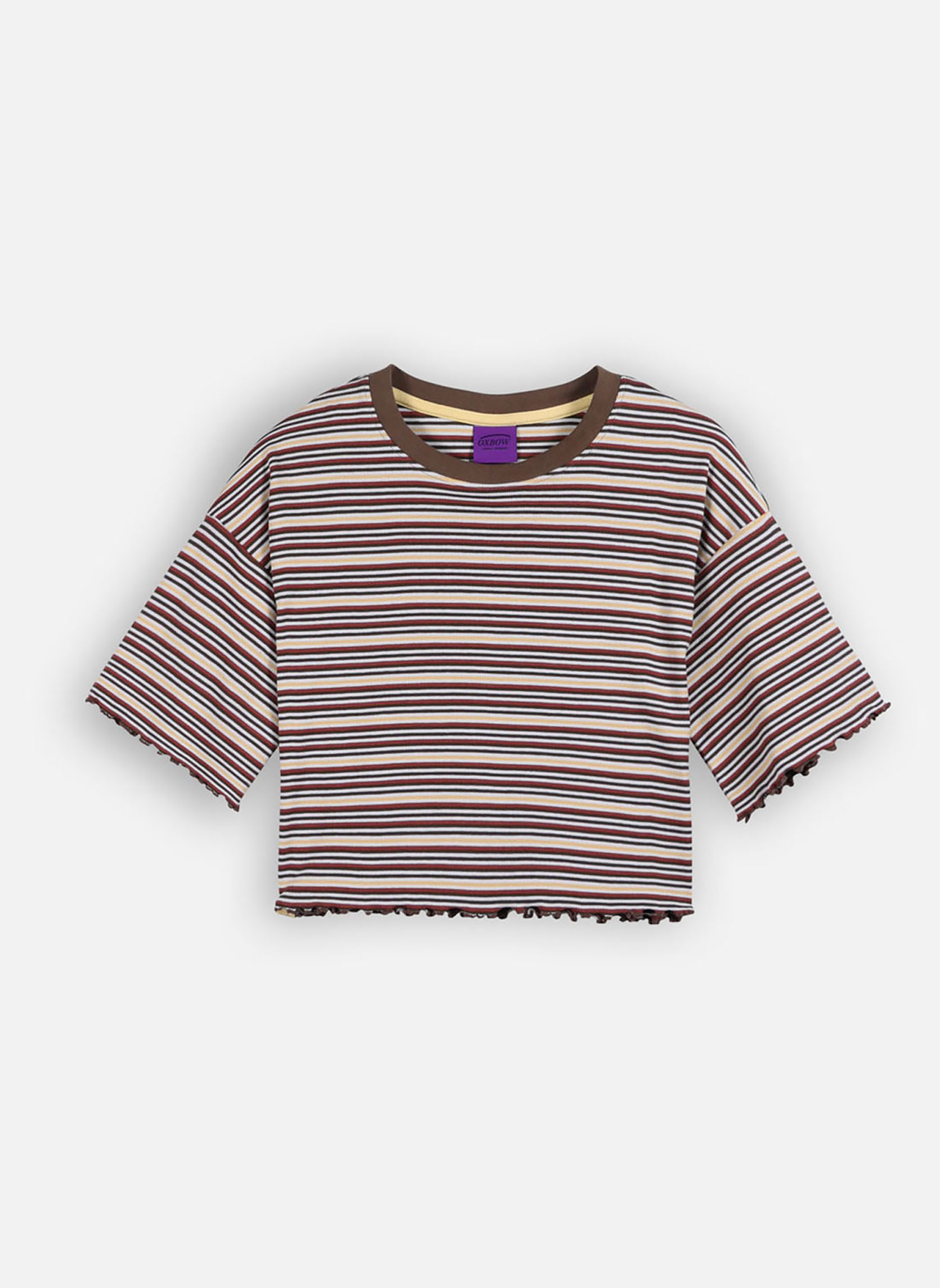 Tee-shirts BISTRIPES femme marron Oxbow Tee-shirts BISTRIPES femme marron Marron