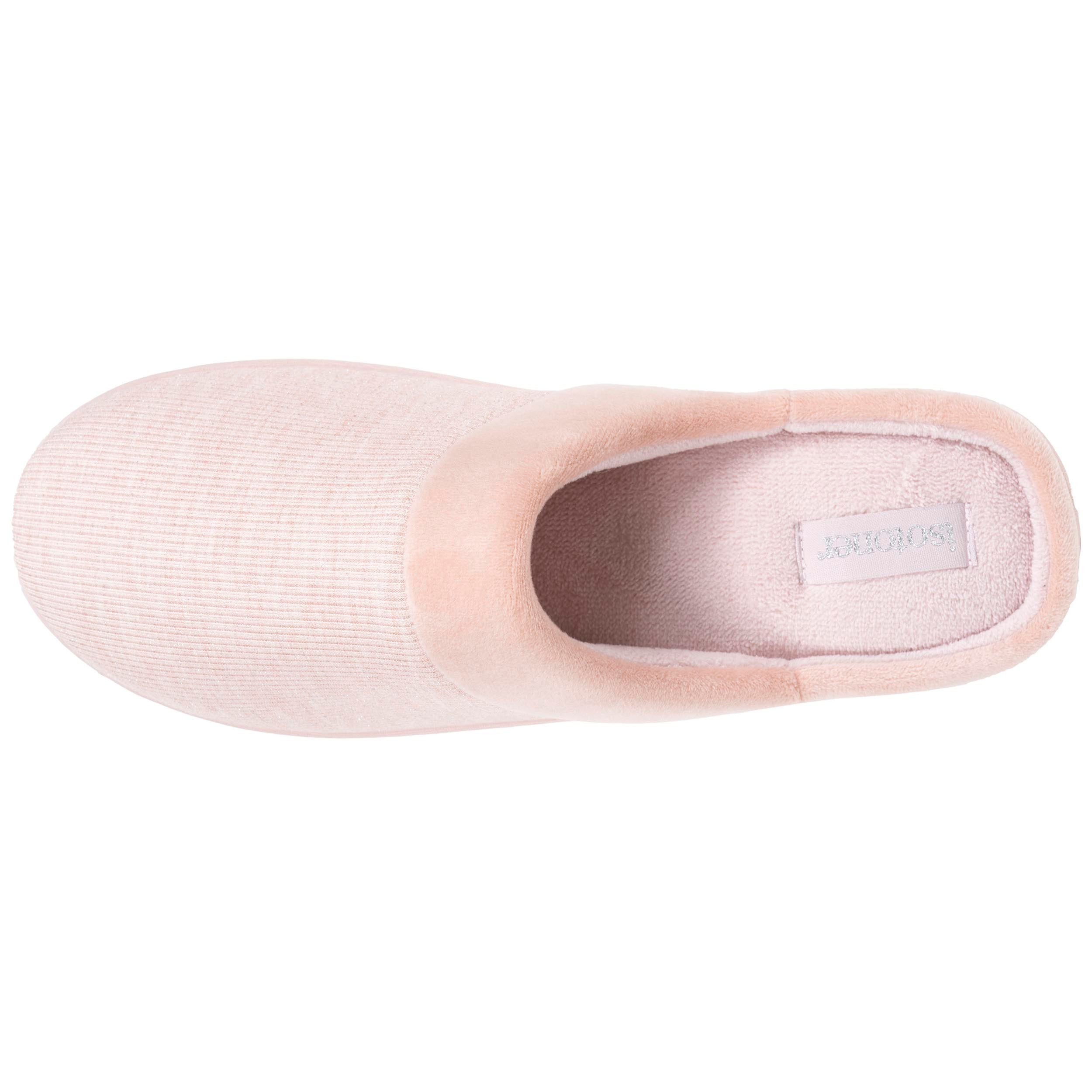 Chaussons Chaussons mules talon Femme Blush velours femme rose Isotoner Chaussons Chaussons mules talon Femme Blush velours femme rose Rose clair