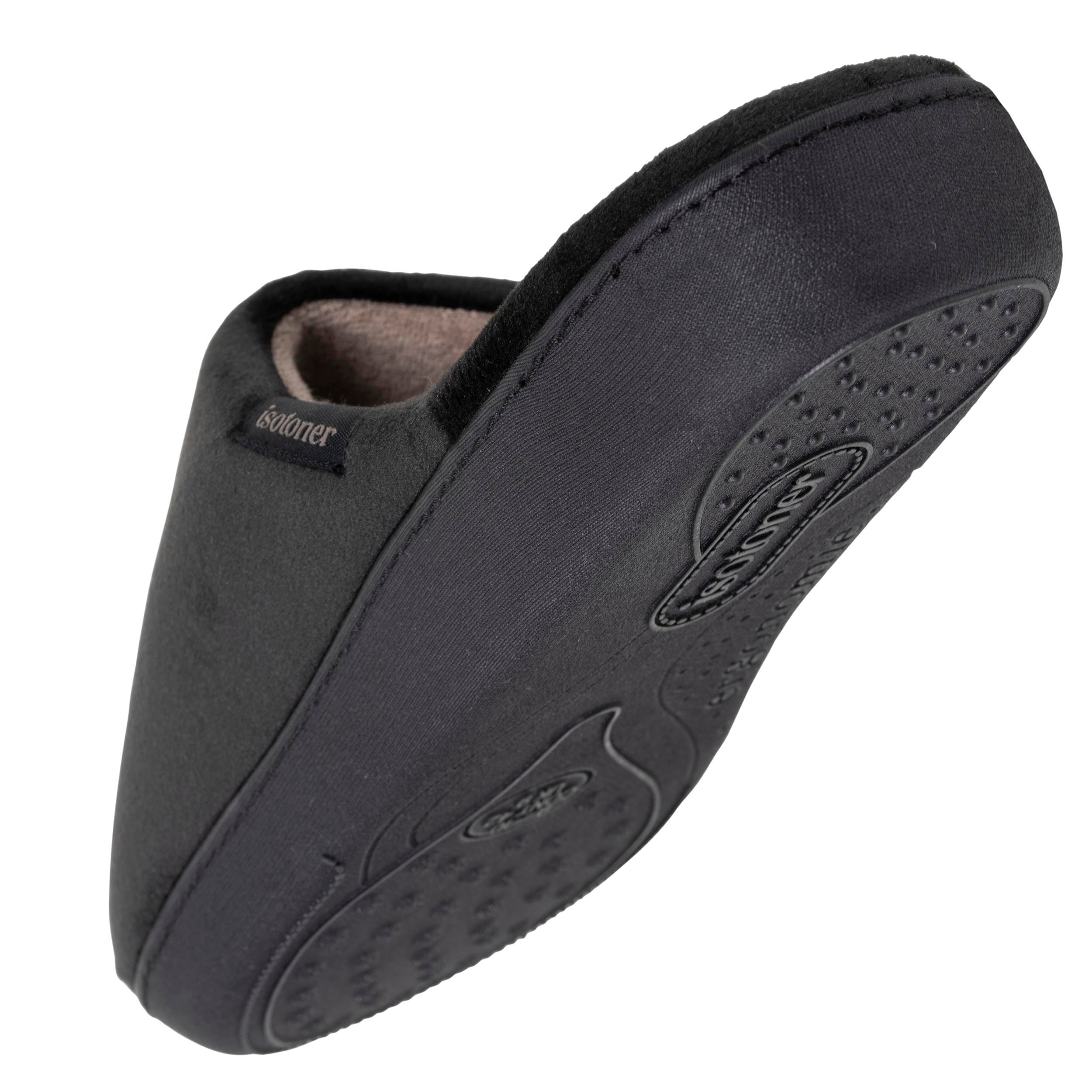 Chaussons Chaussons mules Homme Noir intérieur rayures homme noir Isotoner Chaussons Chaussons mules Homme Noir intérieur rayures homme noir Noir verni