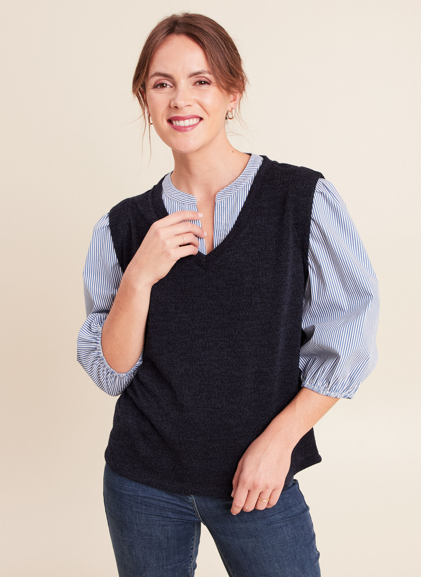 Tops TEMAGADIR femme bleu Bréal Tops TEMAGADIR femme bleu Bleu marine
