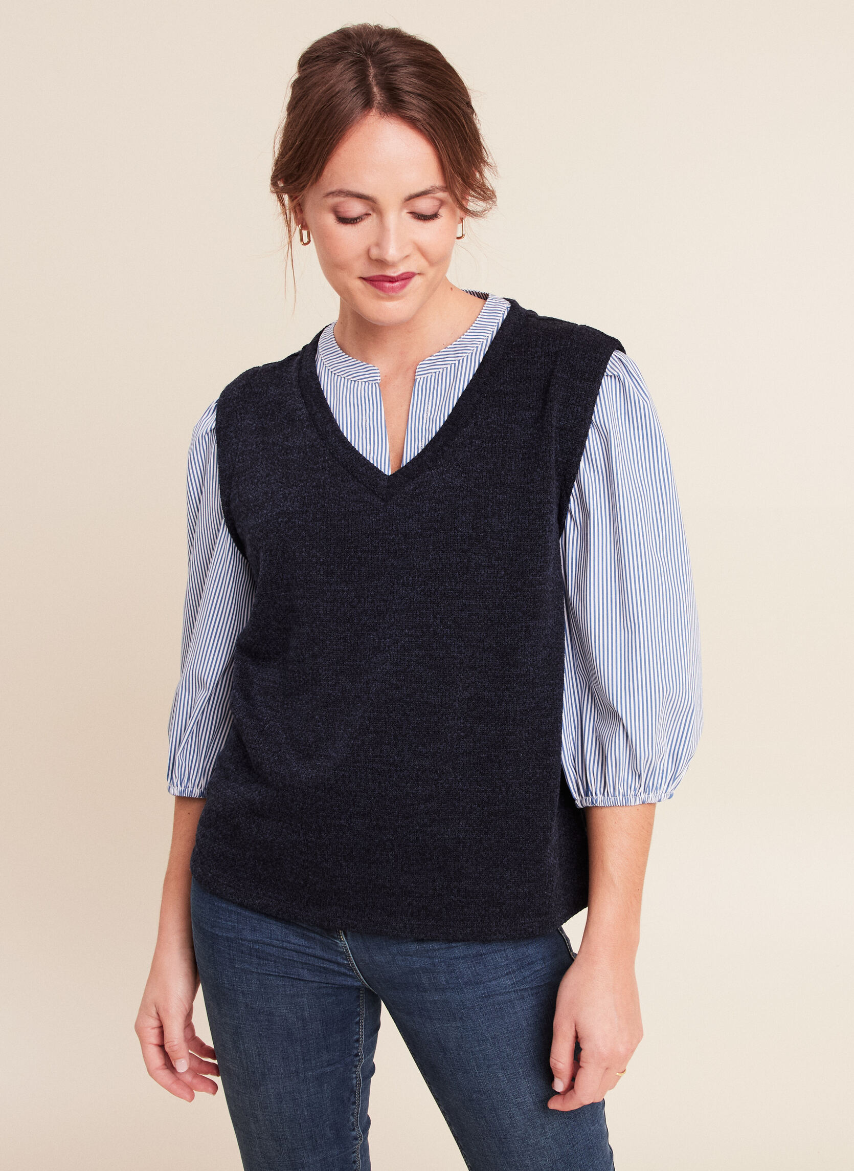 Tops TEMAGADIR femme bleu Bréal Tops TEMAGADIR femme bleu Bleu marine