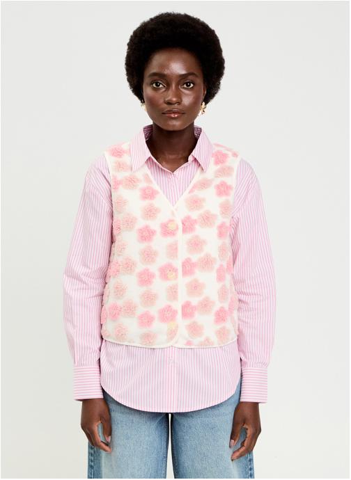 Cache Cache Gilets DSHERPAFLEUR femme rose