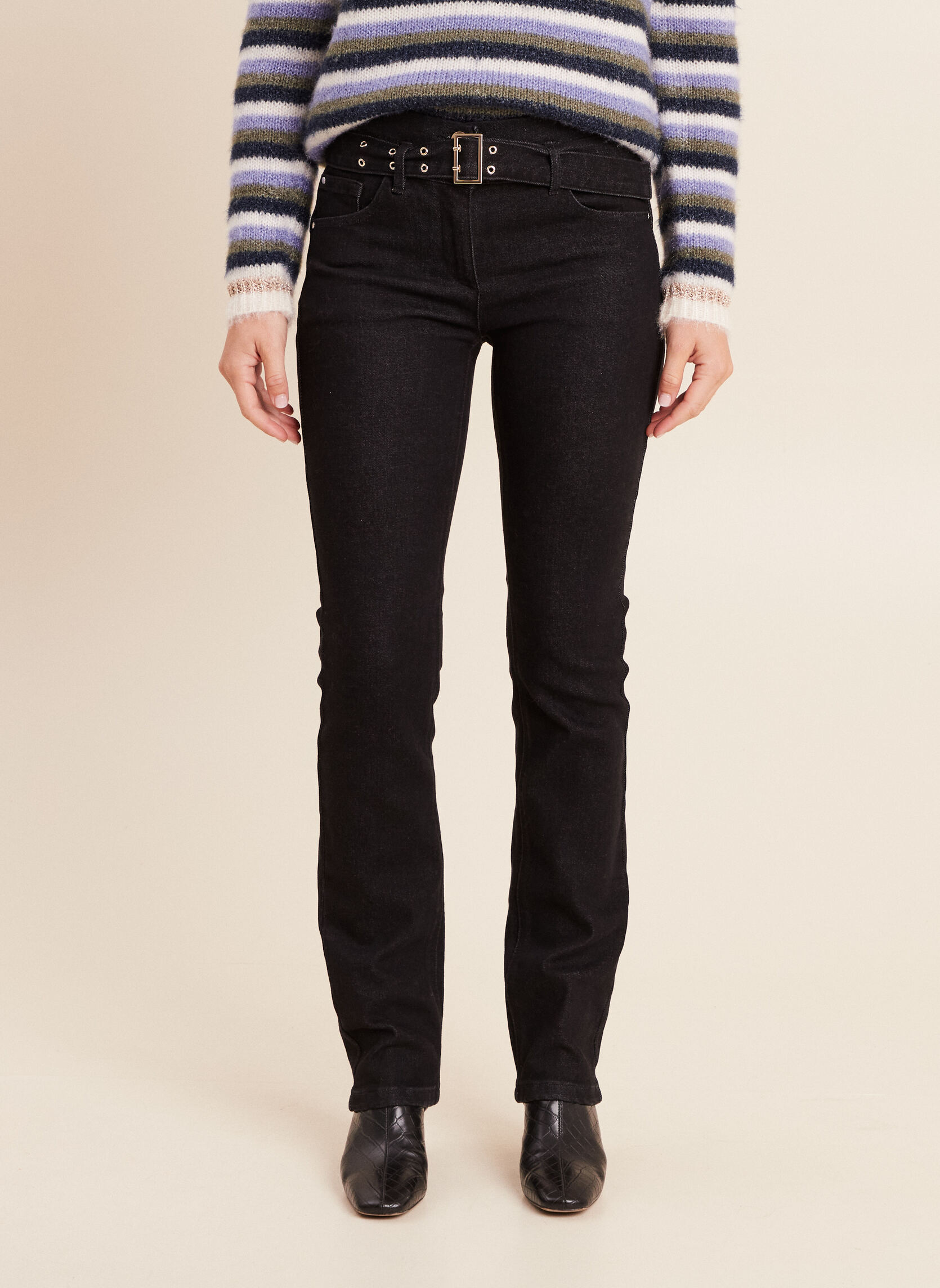Jeans droit PECEINTURA femme noir Bréal Jeans droit PECEINTURA femme noir Noir