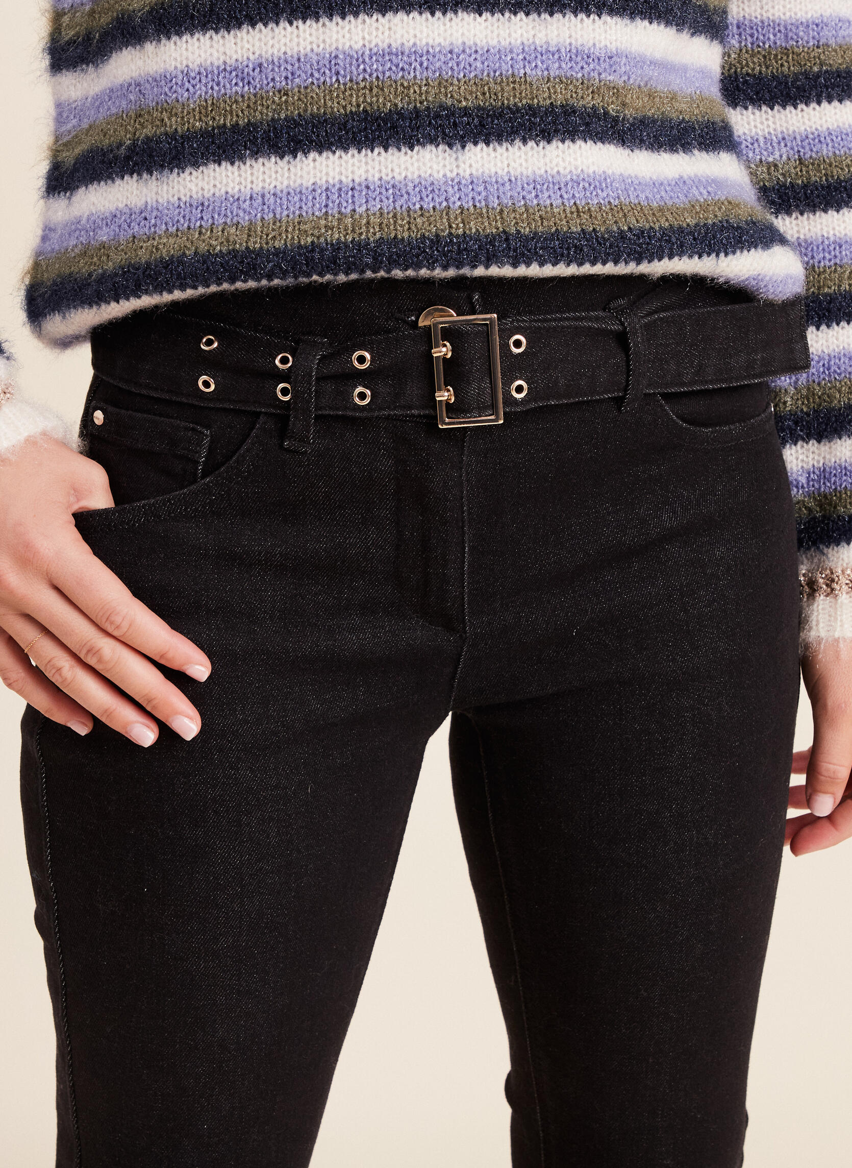 Jeans droit PECEINTURA femme noir Bréal Jeans droit PECEINTURA femme noir Noir
